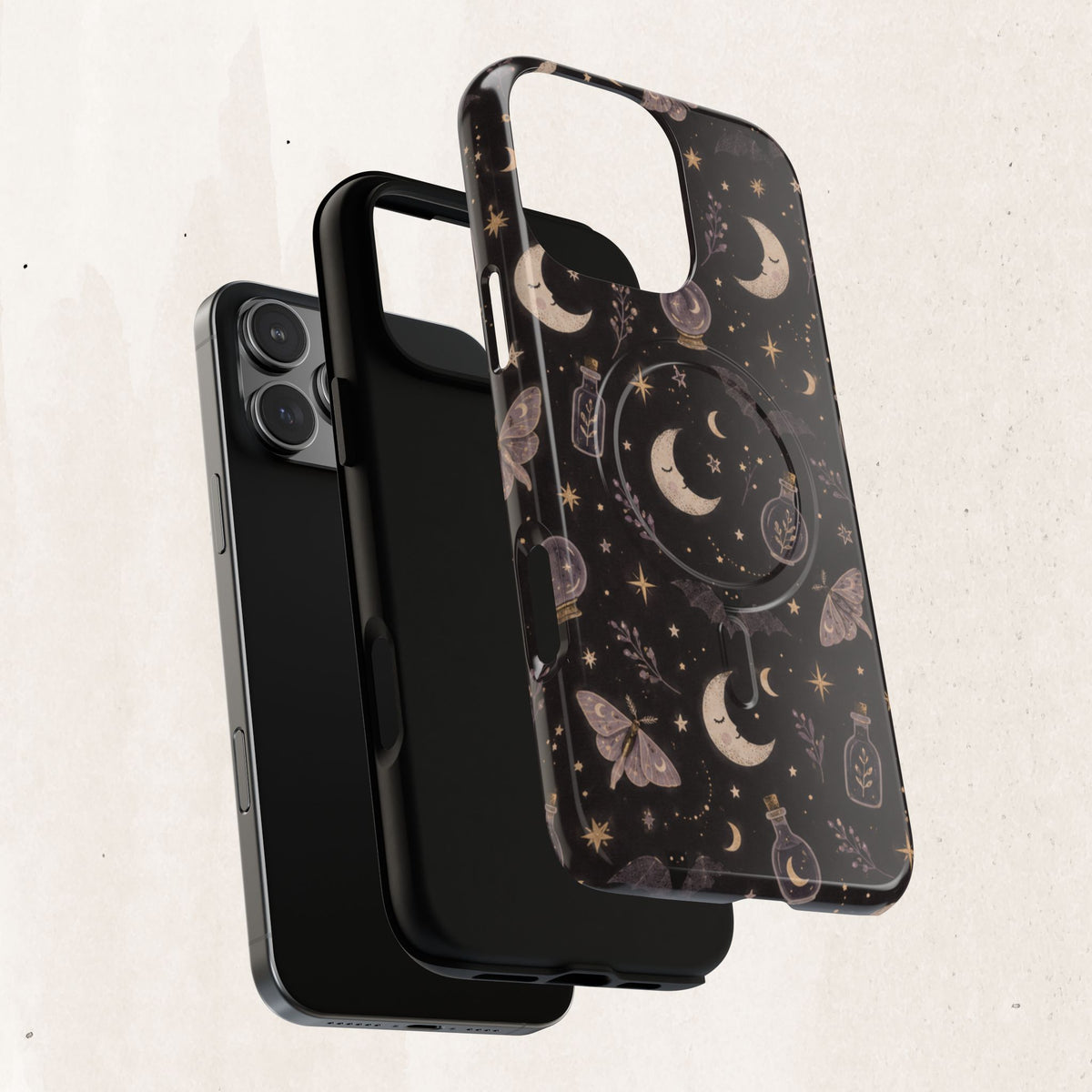 Moon & Moth Magnetic Phone Case — Celestial Protective Tough Case