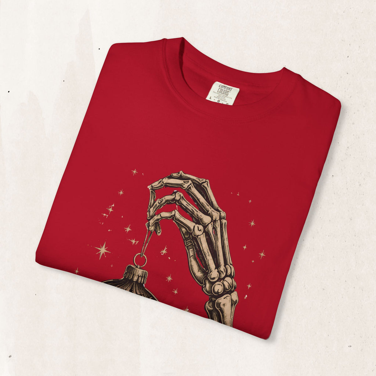 Skeleton Hand Holding Ornament Tee Printify