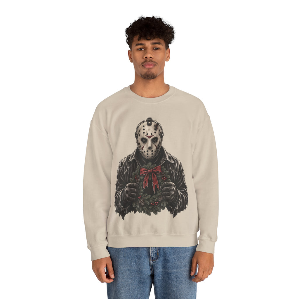 Jason Vorhees Christmas Wreath Crewneck Sweatshirt