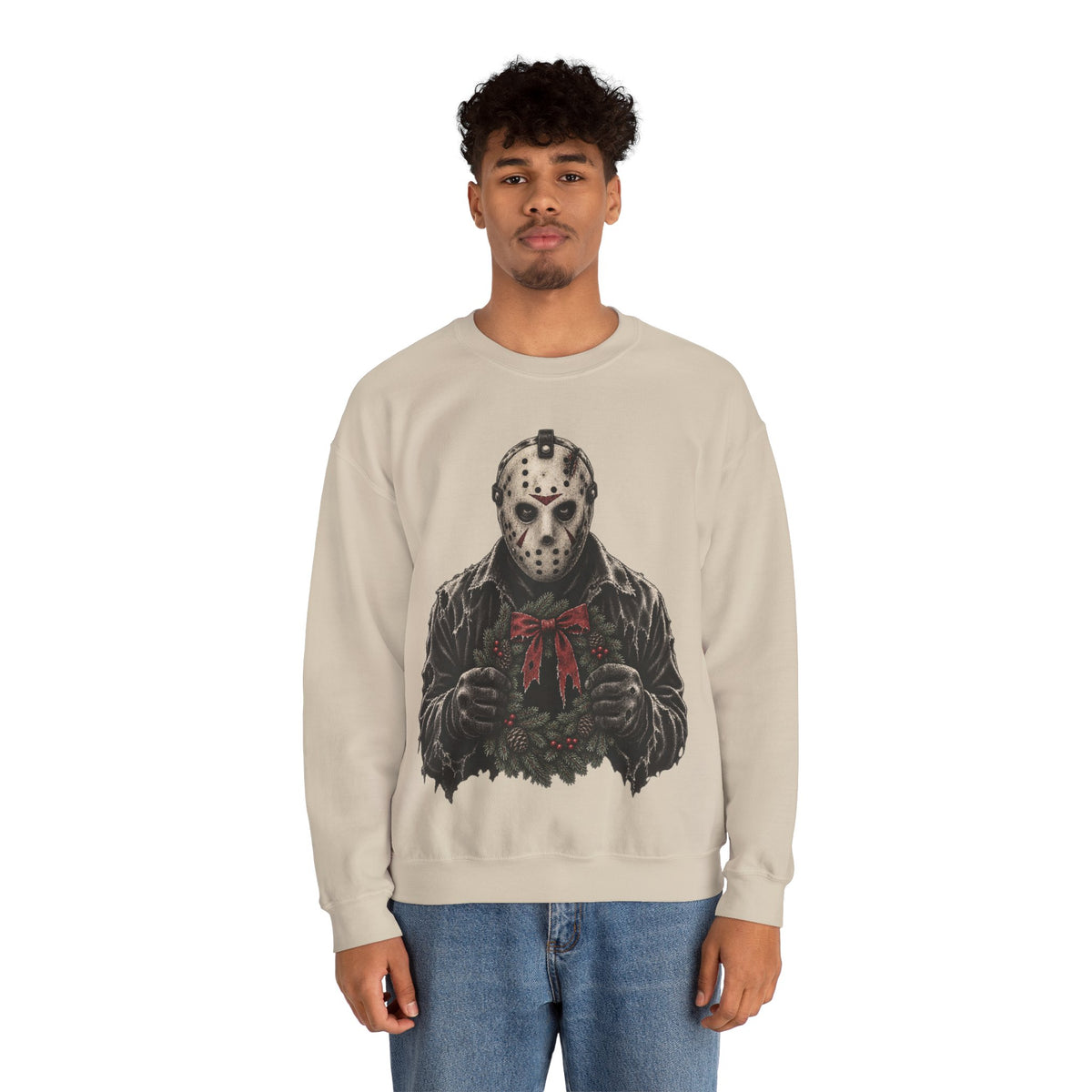 Jason Vorhees Christmas Wreath Crewneck Sweatshirt