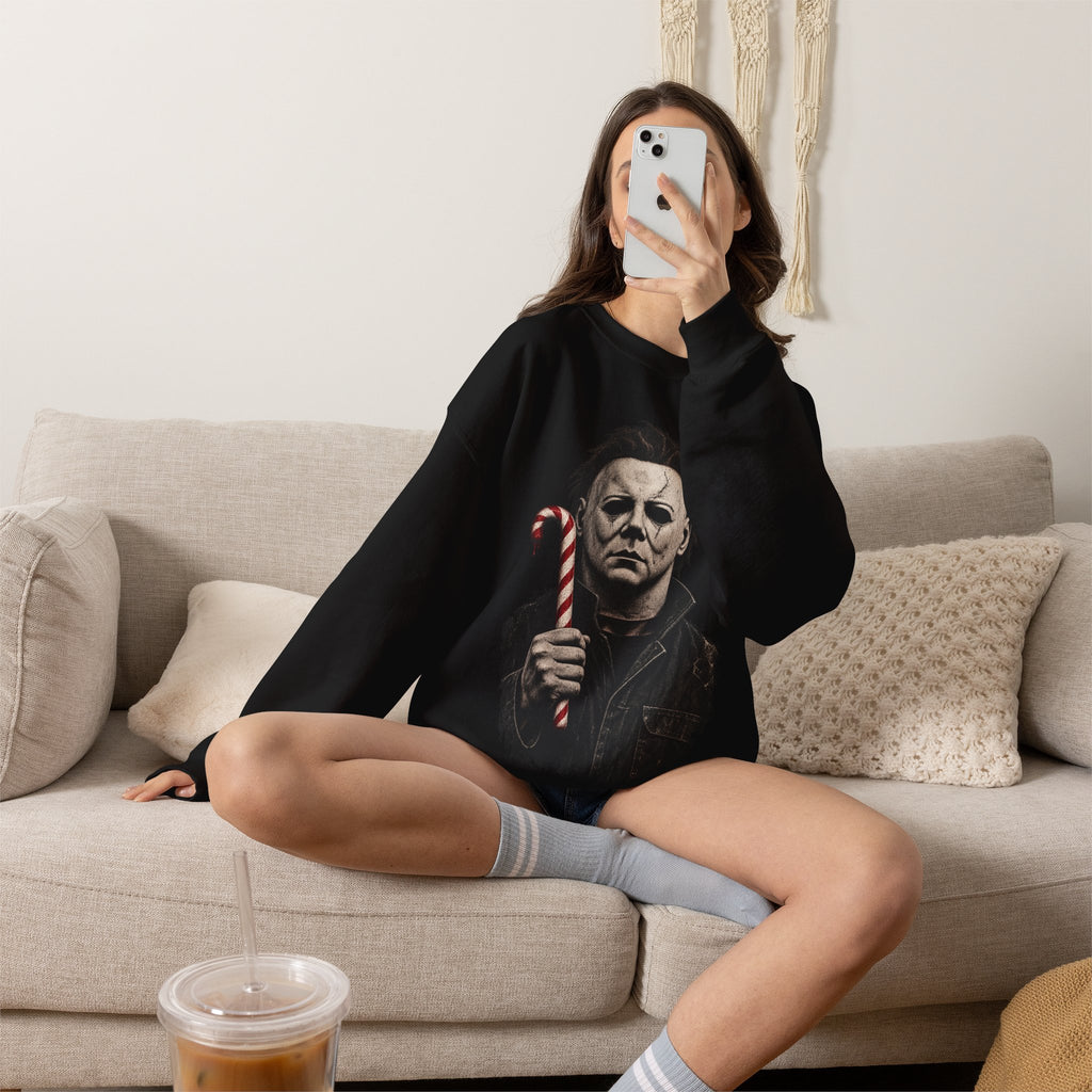Michael Myers Candycane Crewneck Sweatshirt