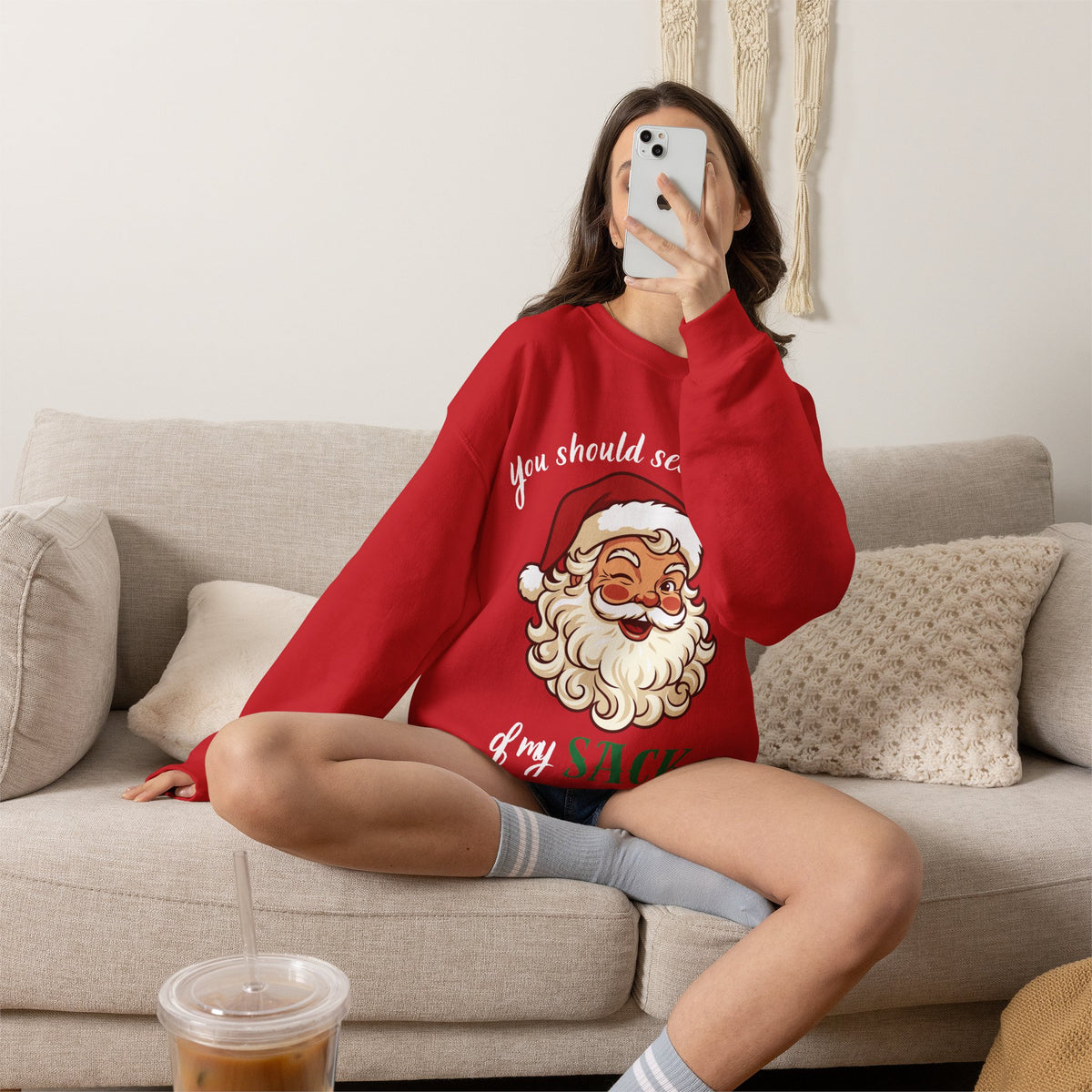 Santa Claus 'You Should See the Size of My Sack' Sweatshirt Printify