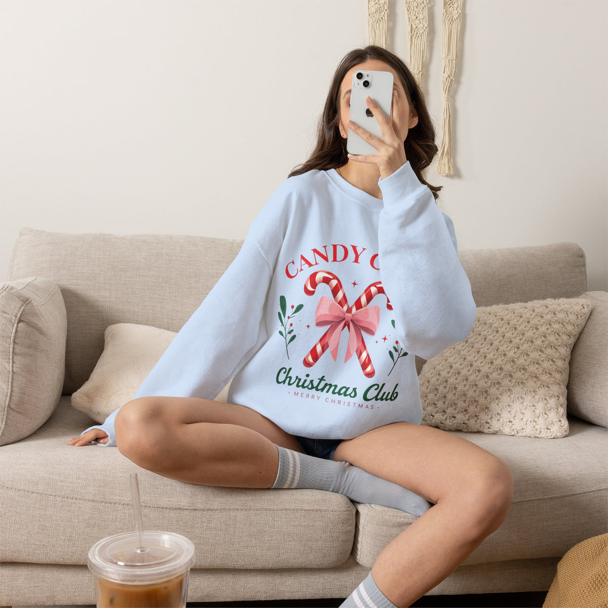 Candy Cane Christmas Club Crewneck Sweatshirt