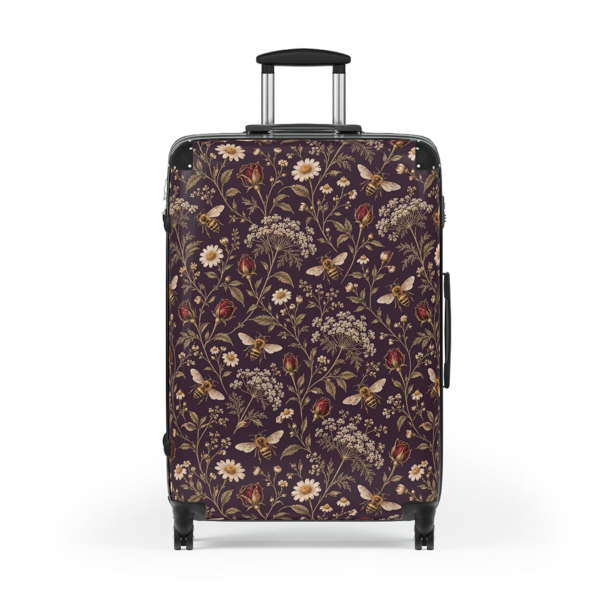Vintage Floral Luggage in Black, alternate view
