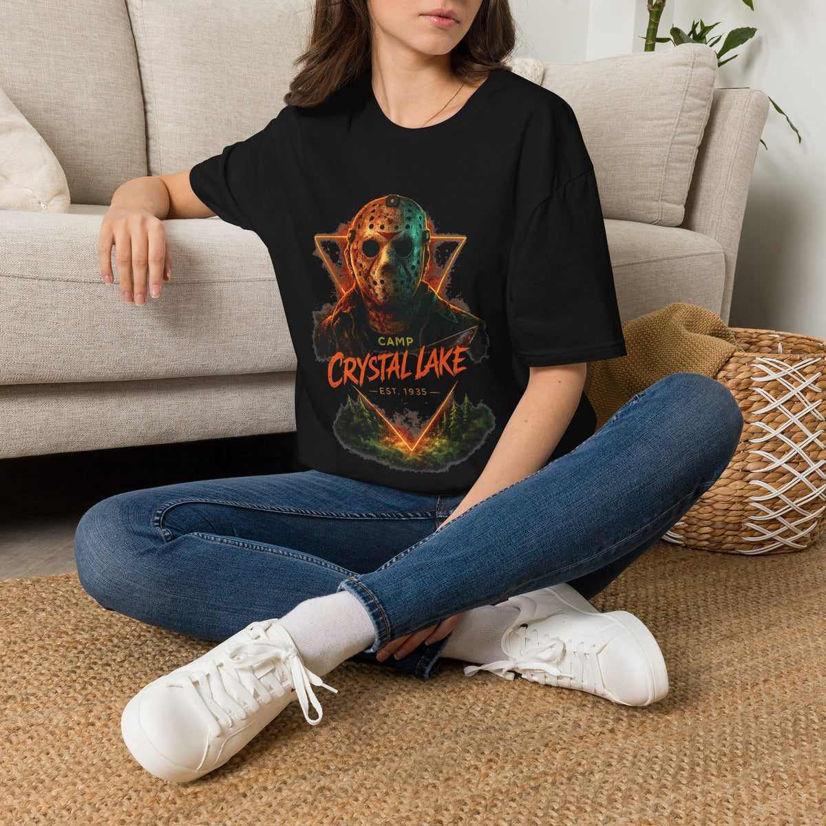 Jason Mask Horror T-Shirt — Camp Crystal Lake Graphic Tee