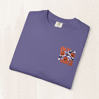 Embroidered Retro "October" Halloween Tee