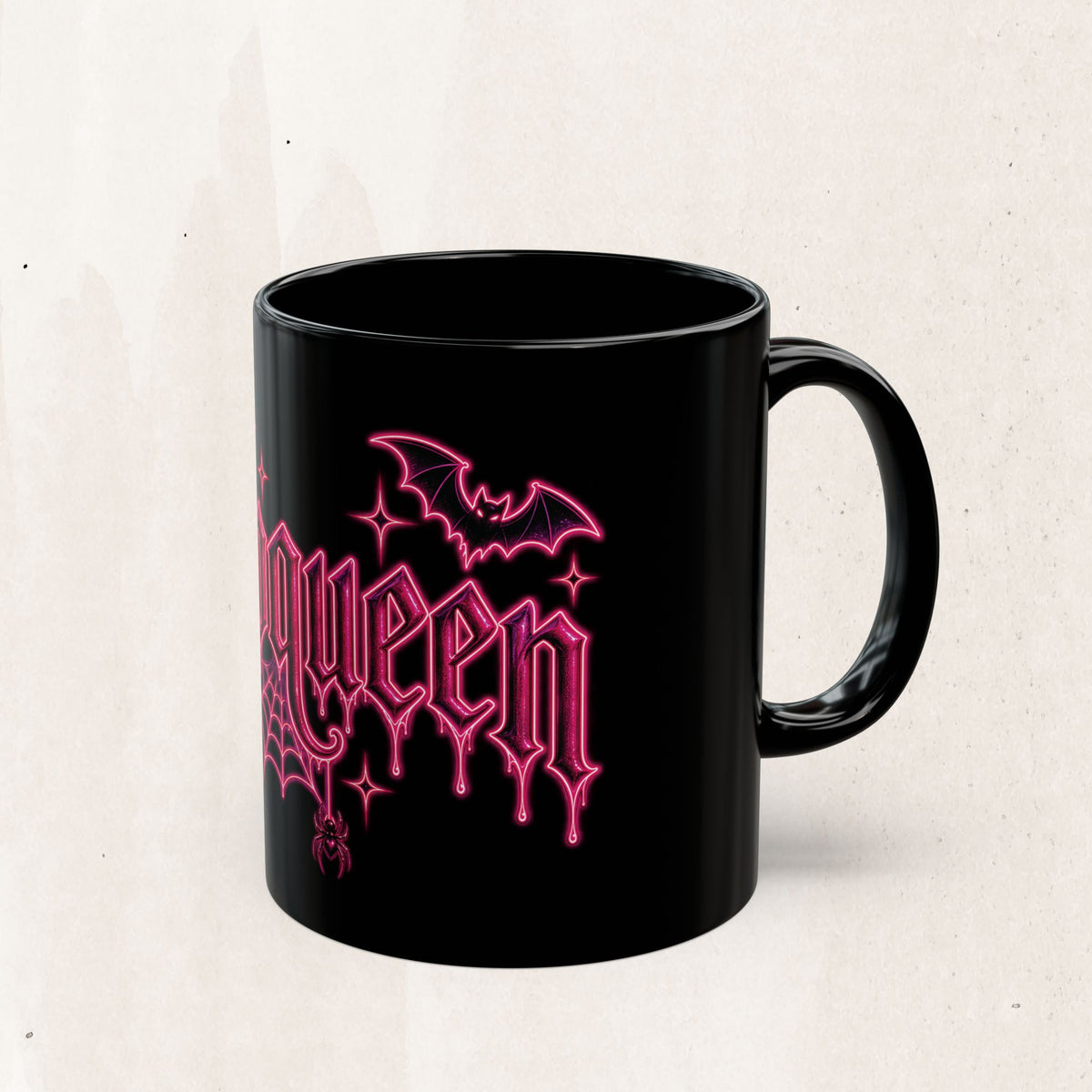 Halloween Gothic Pink Neon Mug, alternate view