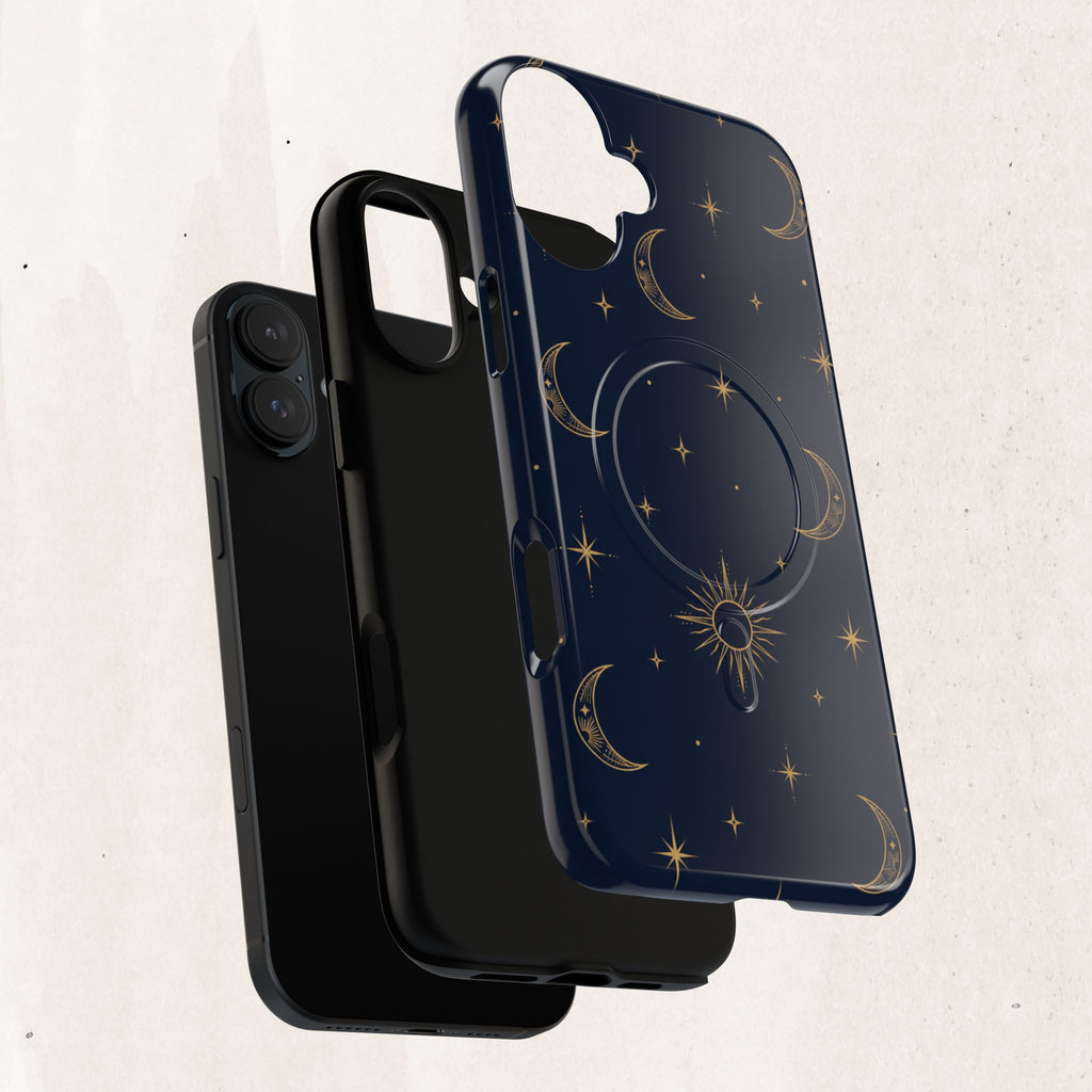 Magnetic Phone Case — Celestial Moon & Stars Tough Protective Cover