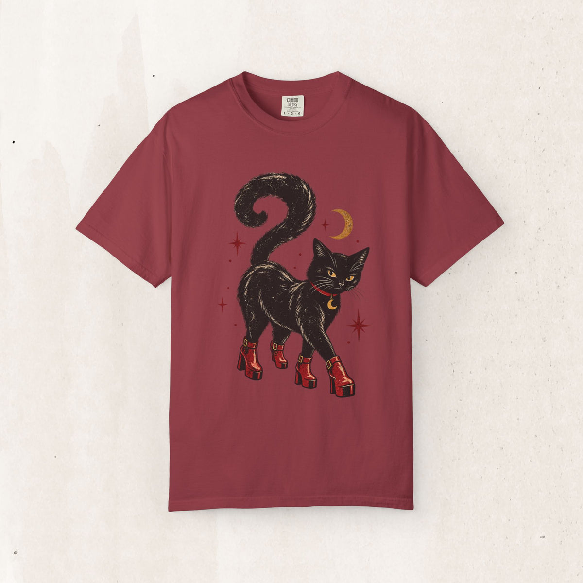 Witchy Cat in Red Boots - Graphic Tee