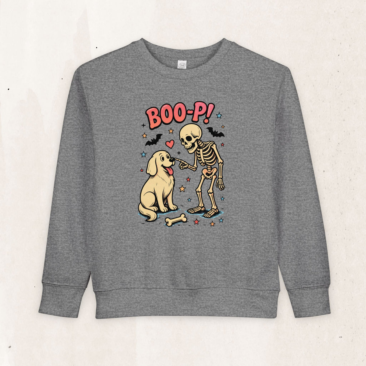 Skeleton & Puppy “BOO-P!” Toddler Sweatshirt