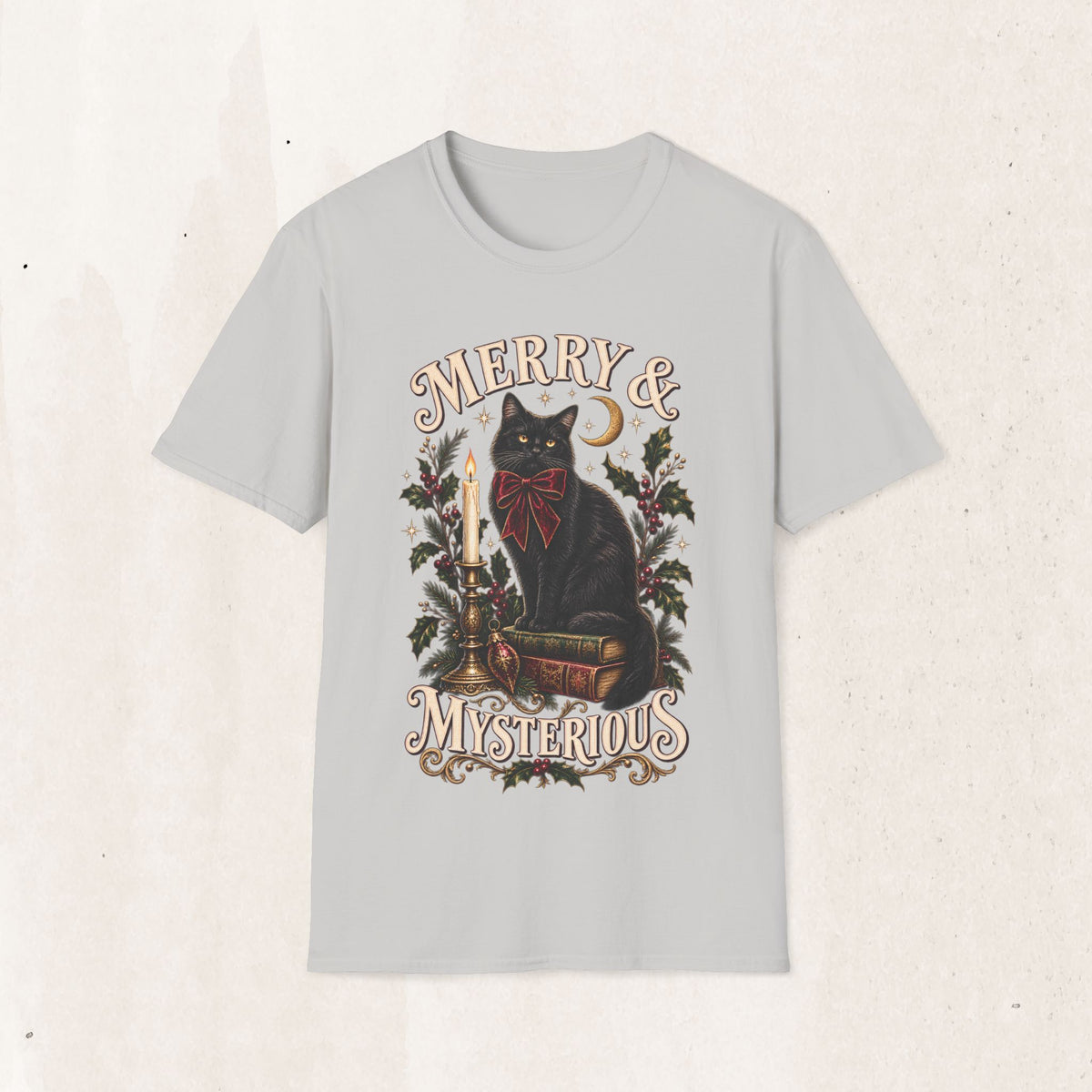 Merry & Mysterious Black Cat Christmas Tee