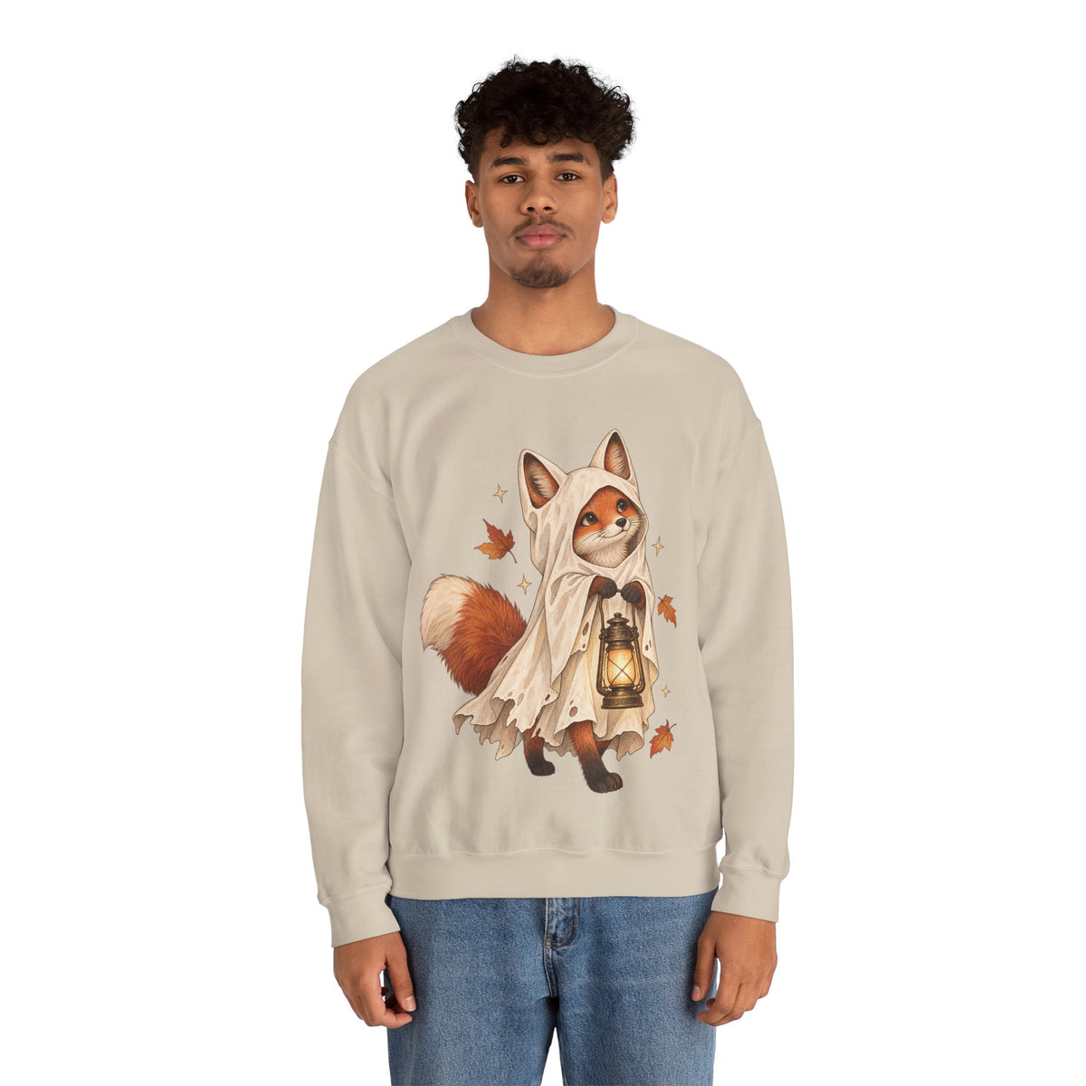 Autumn Lantern Fox Crewneck Sweatshirt