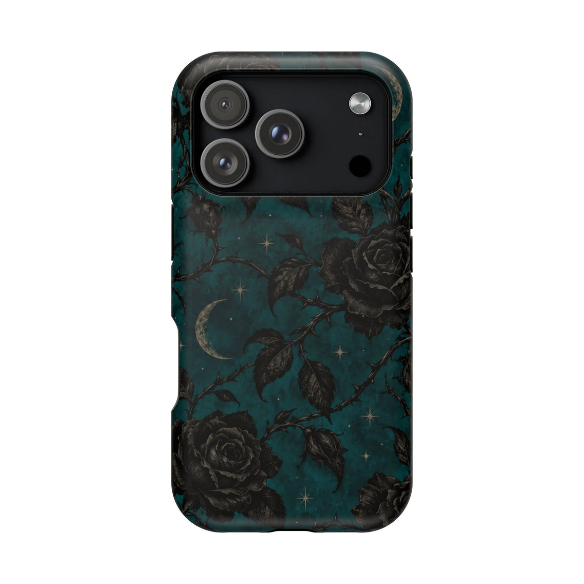 Teal Moon & Black Rose Magnetic Phone Case, alternate view