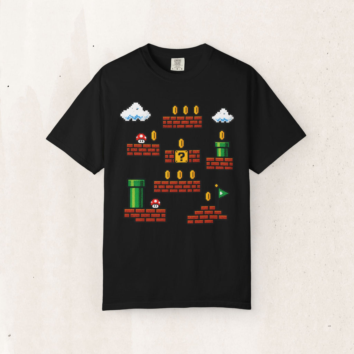 Pixel Mario-Inspired Graphic Tee