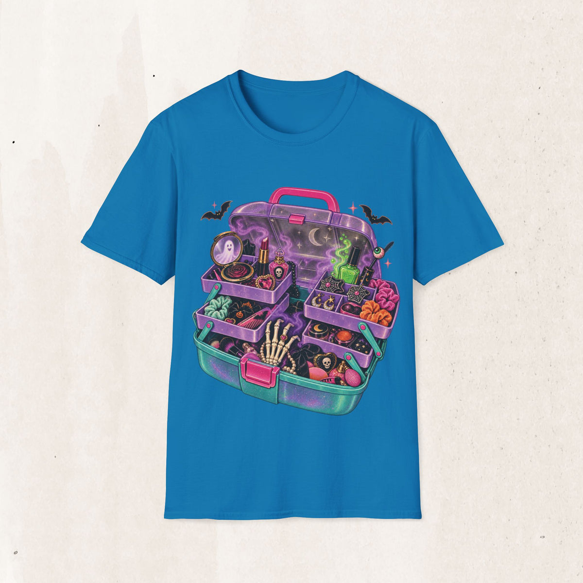 Witchy Makeup Case T‑Shirt — Spooky CABOODLE Kit Graphic Tee