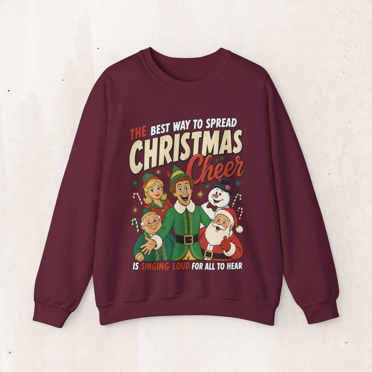 Elf "The Best Way to Spread Christmas Cheer" Christmas Crewneck Sweatshirt
