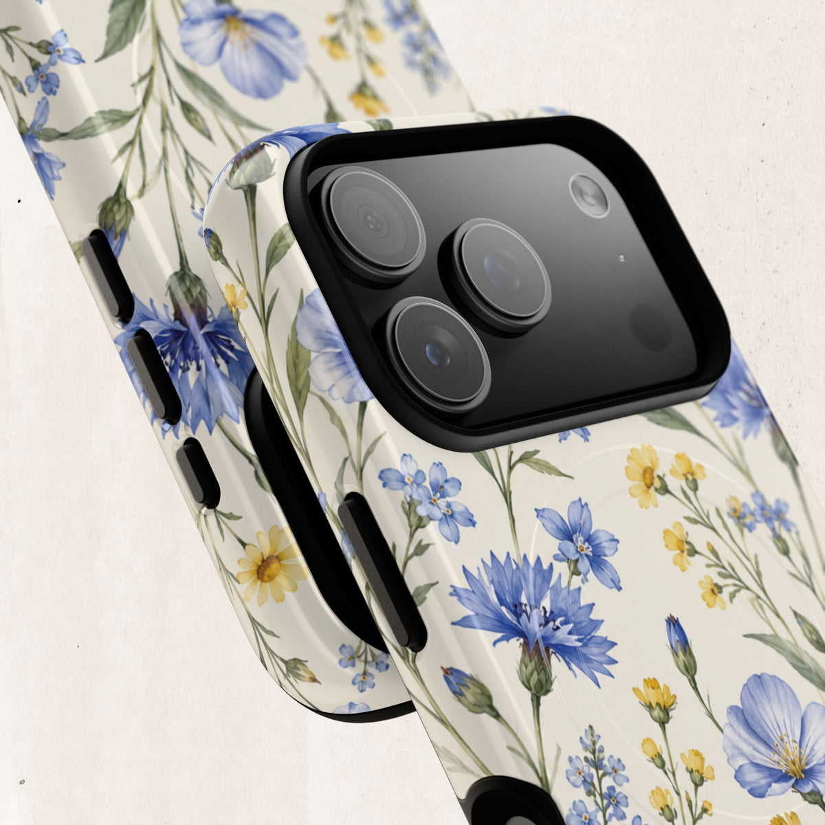 Floral Blue Cornflower  Magnetic Phone Case