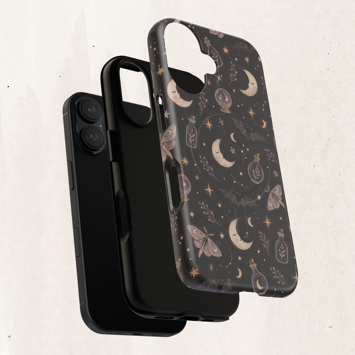 Moon & Moth Magnetic Phone Case — Celestial Protective Tough Case