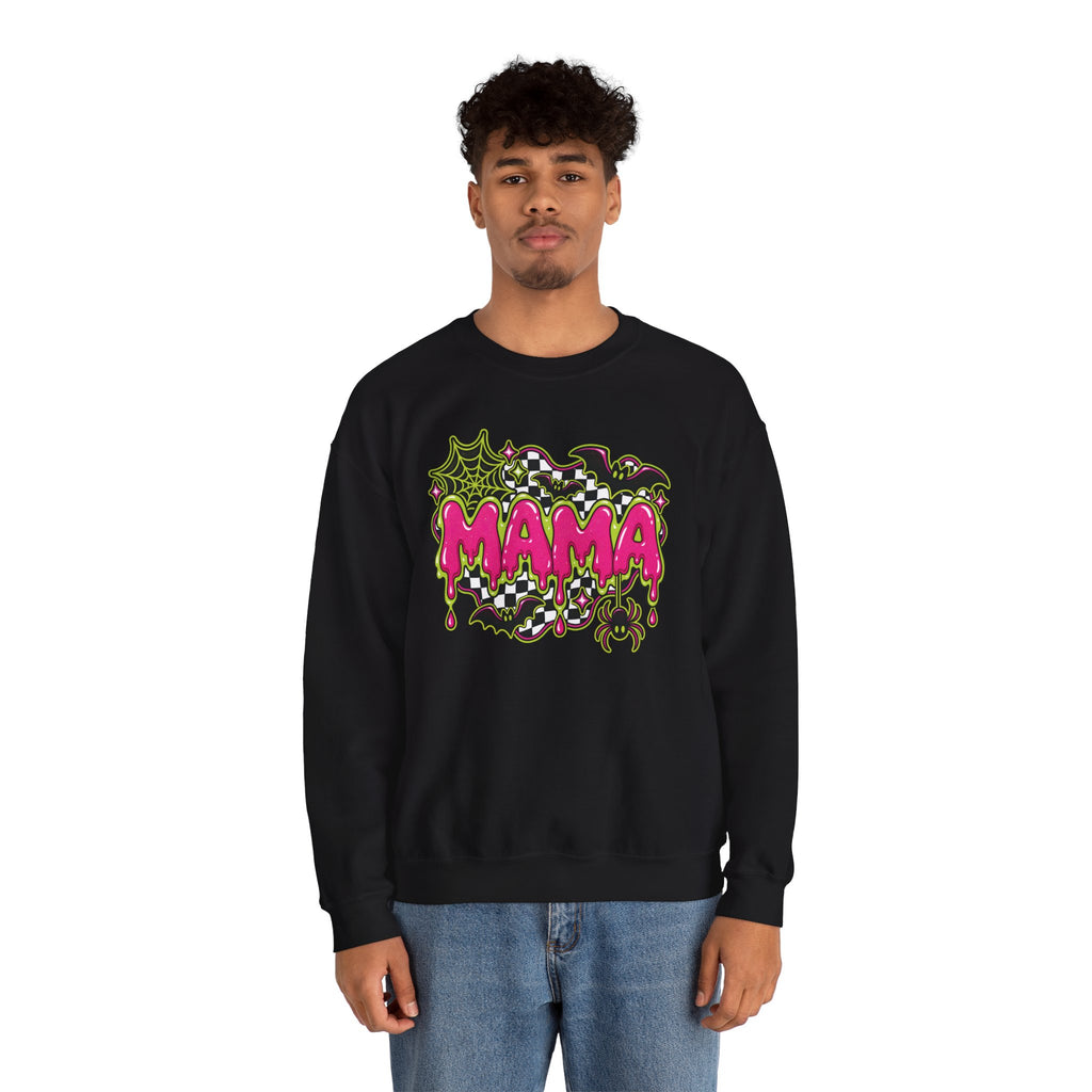 Neon Drip Checkerboard "Mama" Design Sweatshirt