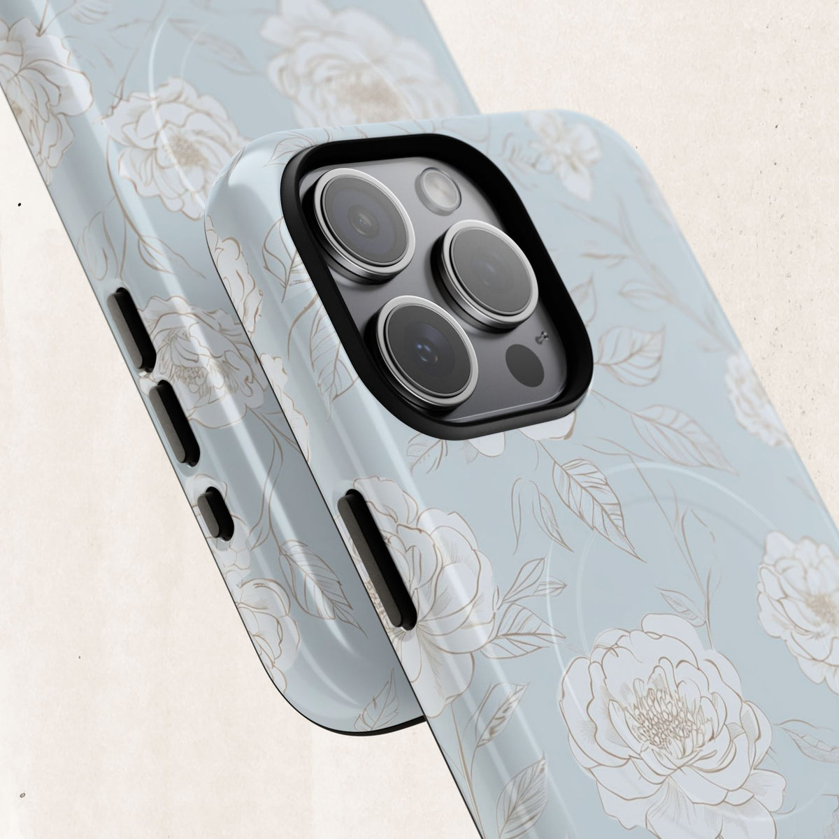 Blue Floral Tough Magnetic Phone Case