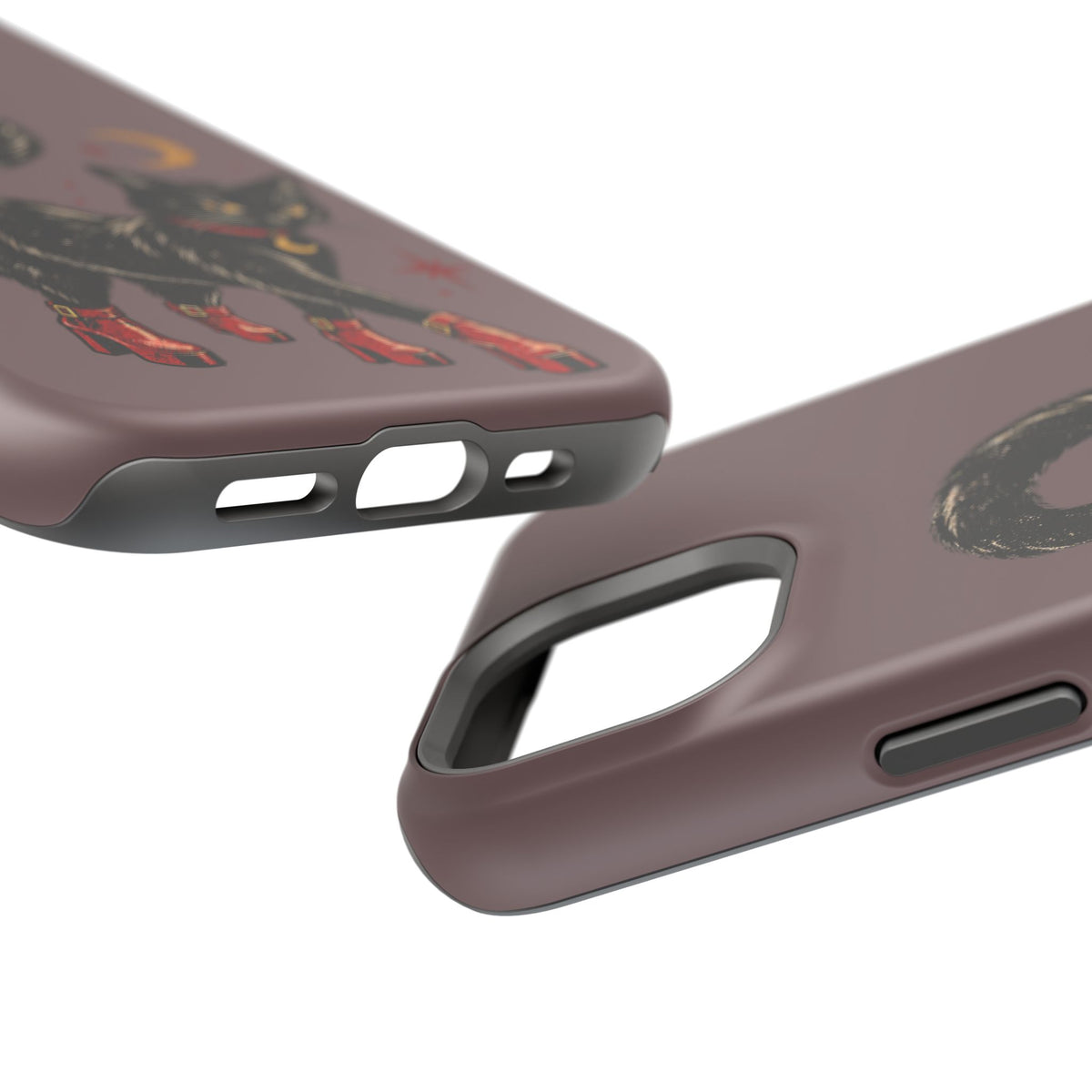 Black Cat in Red Boots MagSafe Phone Case, alternate view
