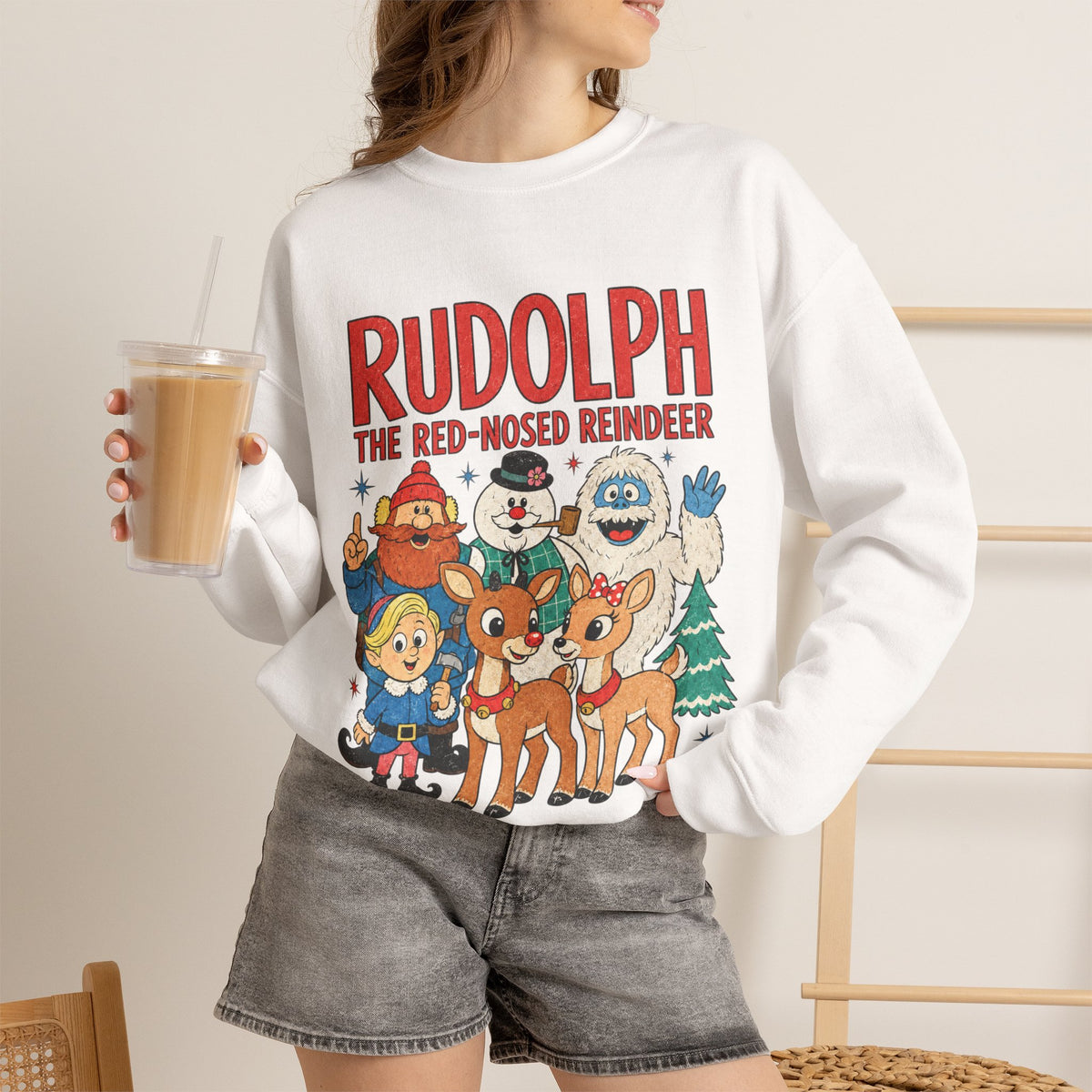 Rudolph The Red-Nosed Reindeer Vintage Crewneck Sweatshirt