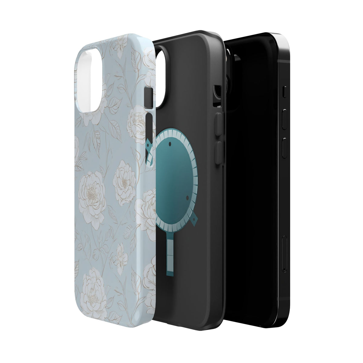 Blue Floral Magnetic Phone Case, alternate view