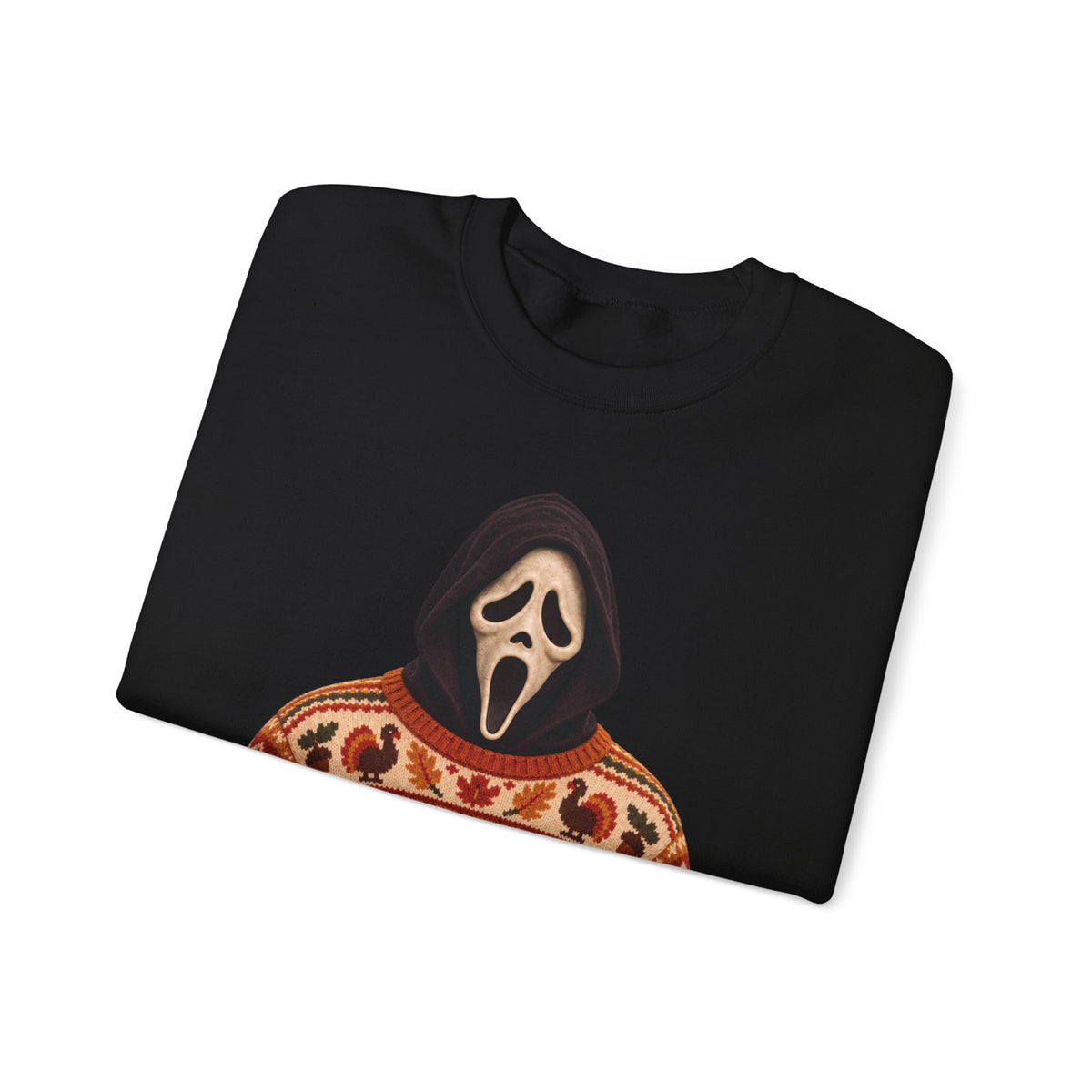 Ghostface Thanksgiving horror crewneck sweatshirt in black