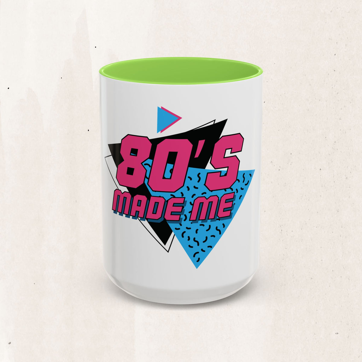 80's Made Me Retro Coffee Mug — Neon 80s Vintage Design (11oz & 15oz)
