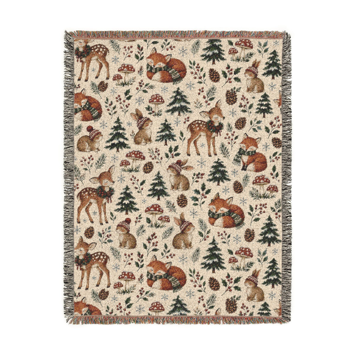 Woodland Winter Woven Blanket
