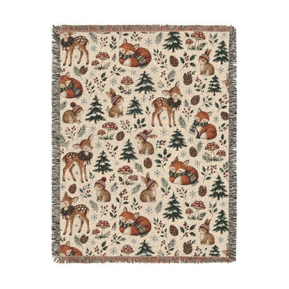 Woodland Winter Woven Blanket