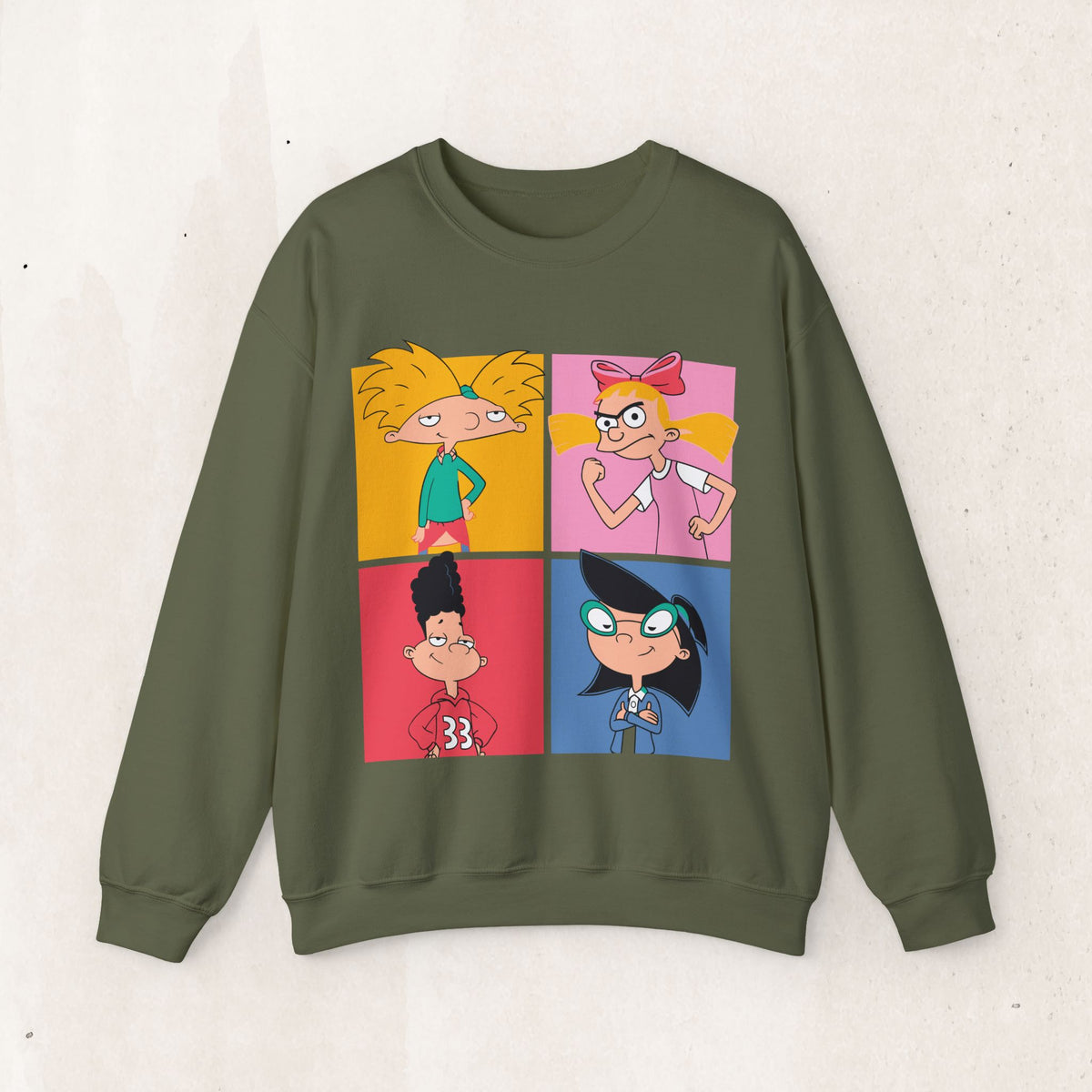 Retro Cartoon Character Collage Sweatshirt, Nostalgic Cartoon Crewneck