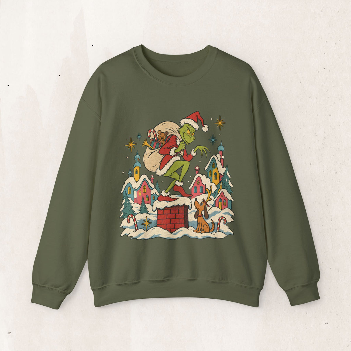 Grinch Santa Heist Crewneck Sweatshirt