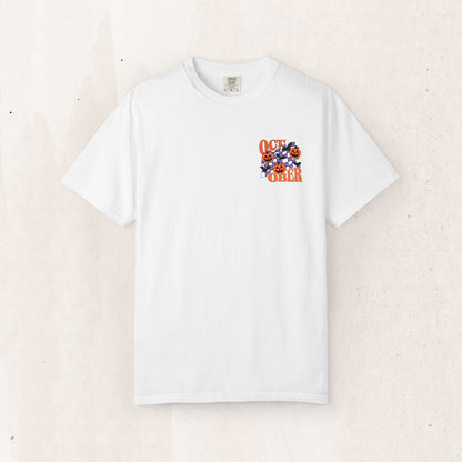 Embroidered Retro "October" Halloween Tee