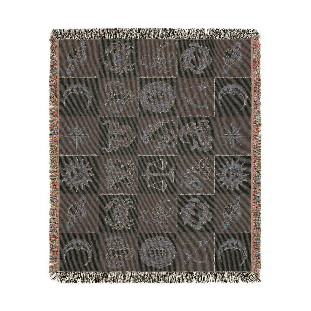 Zodiac Checkerboard Woven Blanket Printify