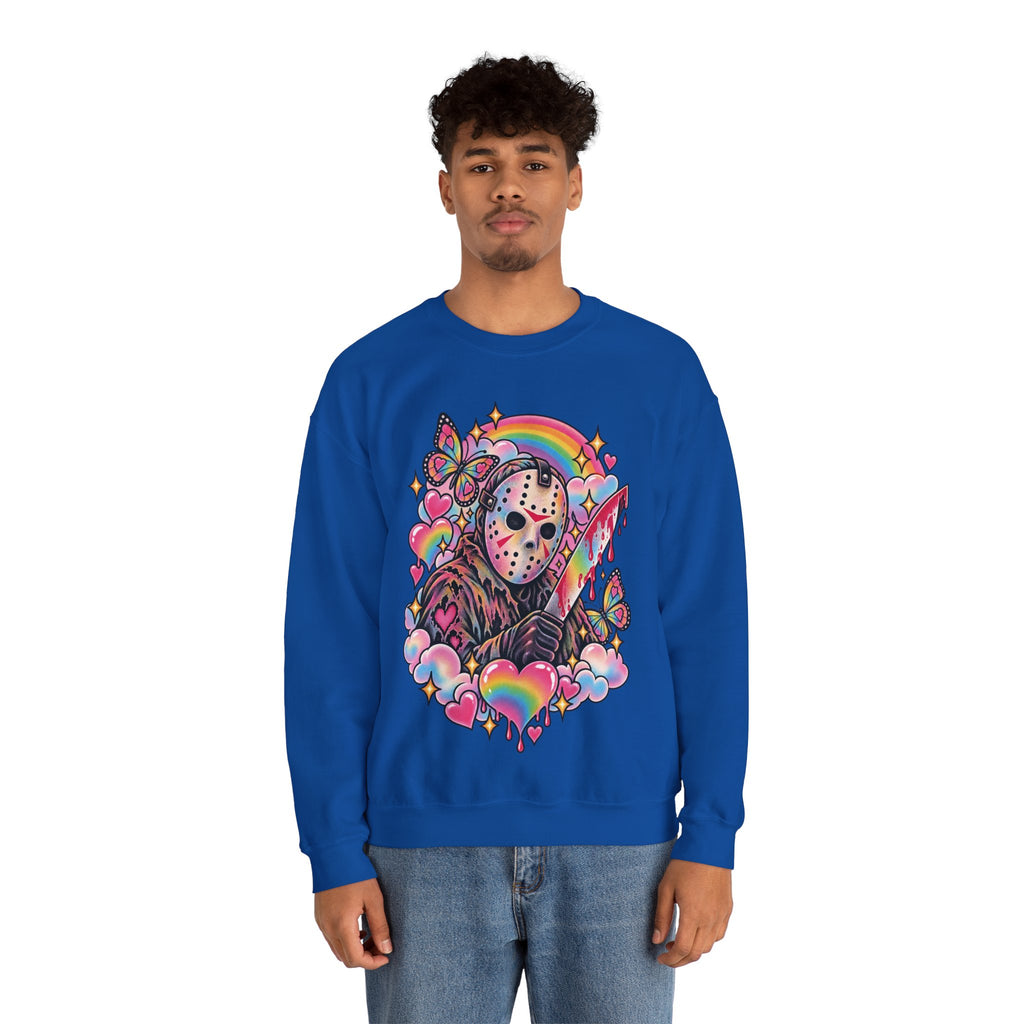 Jason Mask Rainbow Horror Crewneck Sweatshirt