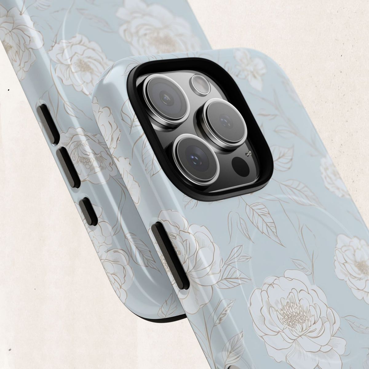 Blue Floral Tough Magnetic Phone Case