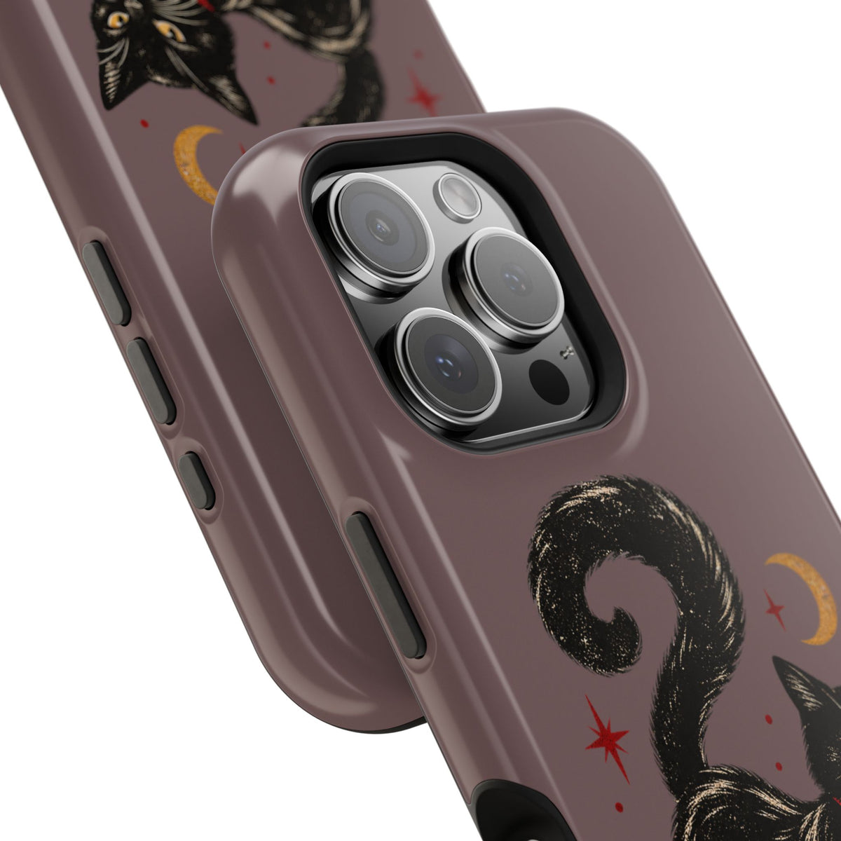 Black Cat in Red Boots MagSafe Phone Case, alternate view