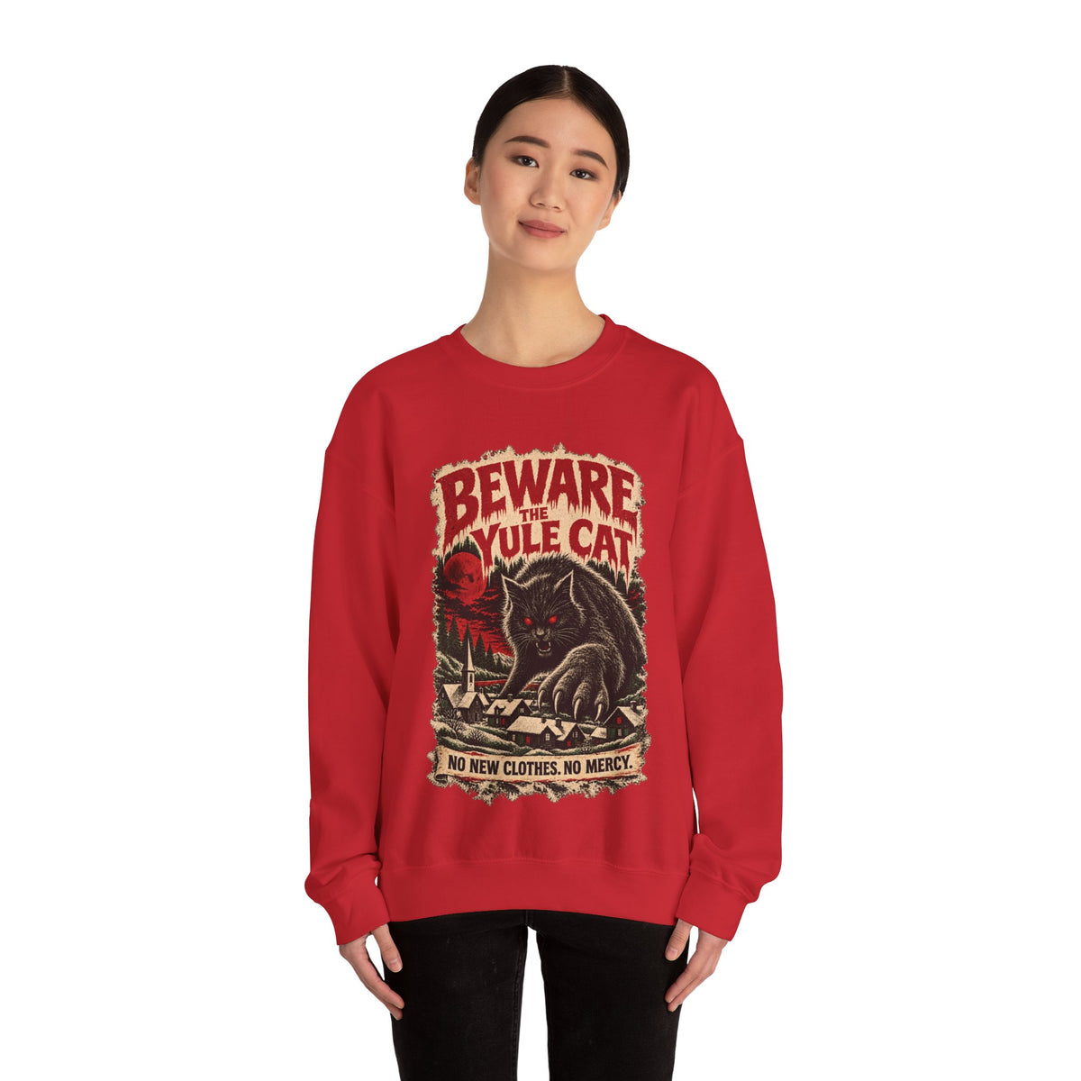 Beware the Yule Cat Horror Poster sweatshirt