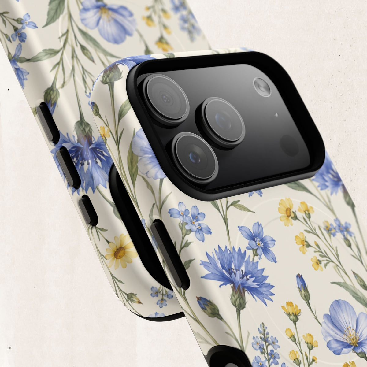Floral Blue Cornflower  Magnetic Phone Case