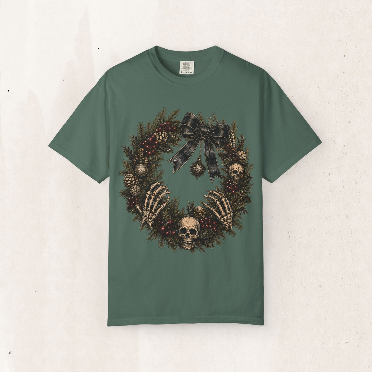 Skulls & Spruce Wreath Tee Printify