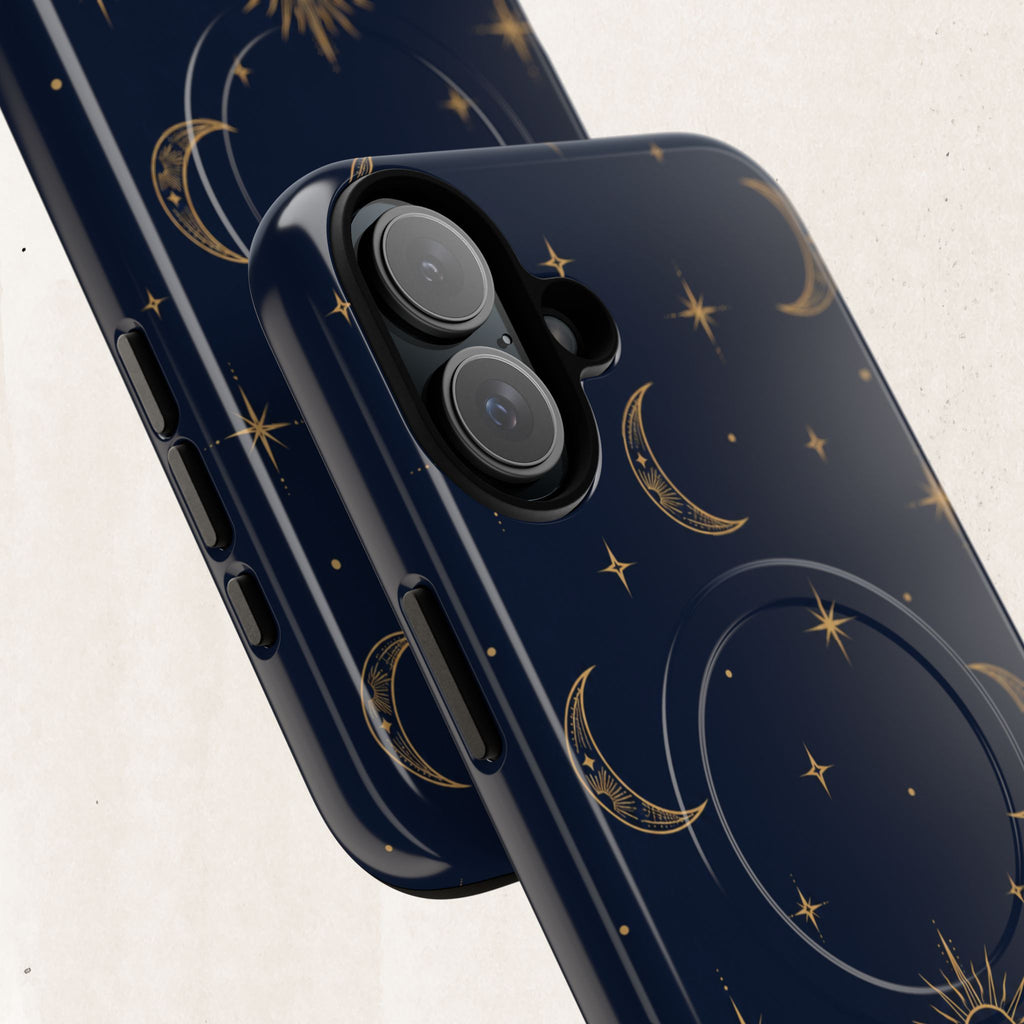 Magnetic Phone Case — Celestial Moon & Stars Tough Protective Cover