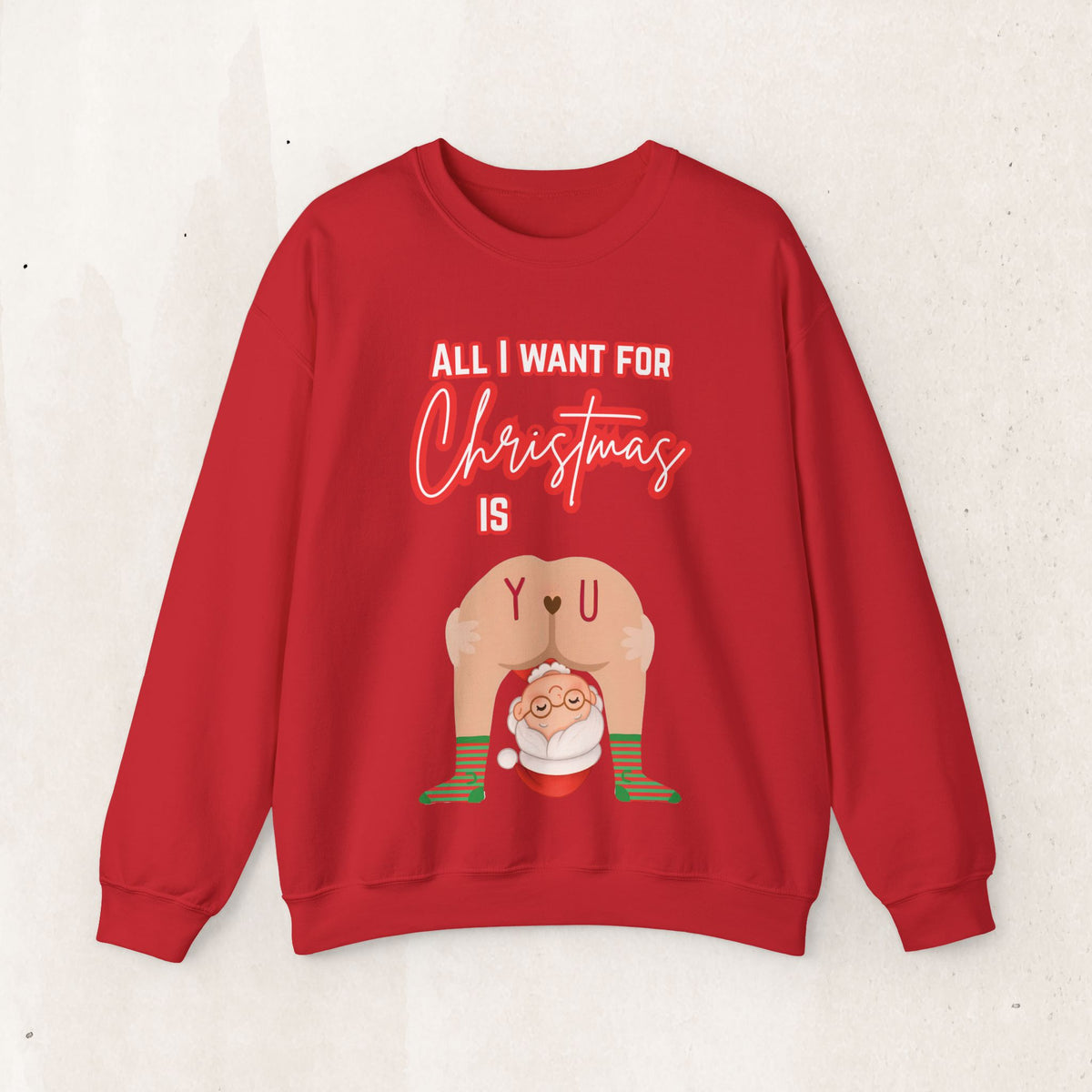 All I Want for Christmas Mrs. Claus Couples Sweatshirt – Red