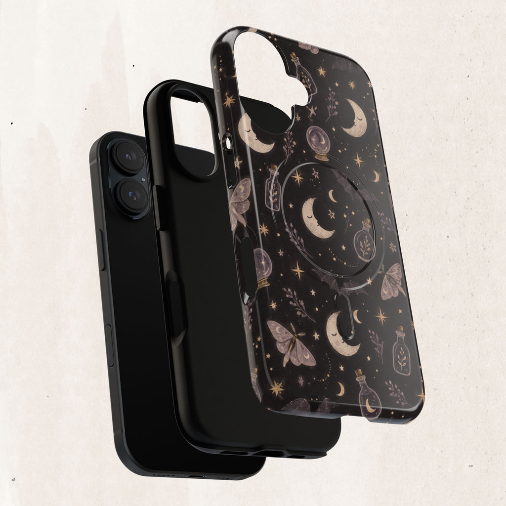Moon & Moth Magnetic Phone Case — Celestial Protective Tough Case