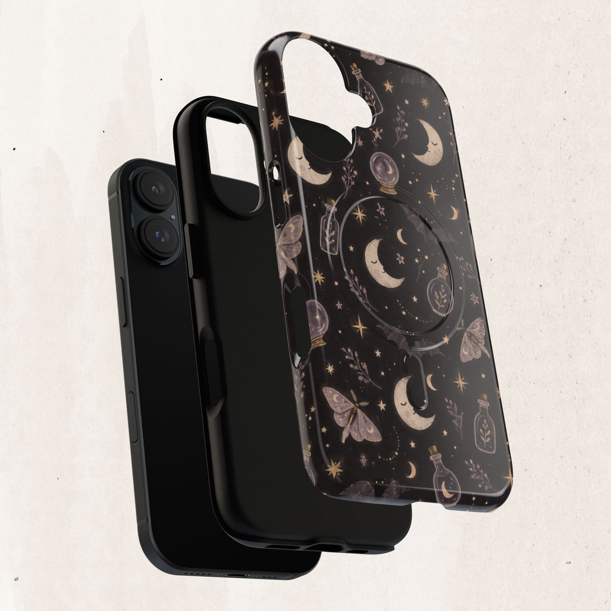 Moon & Moth Magnetic Phone Case — Celestial Protective Tough Case