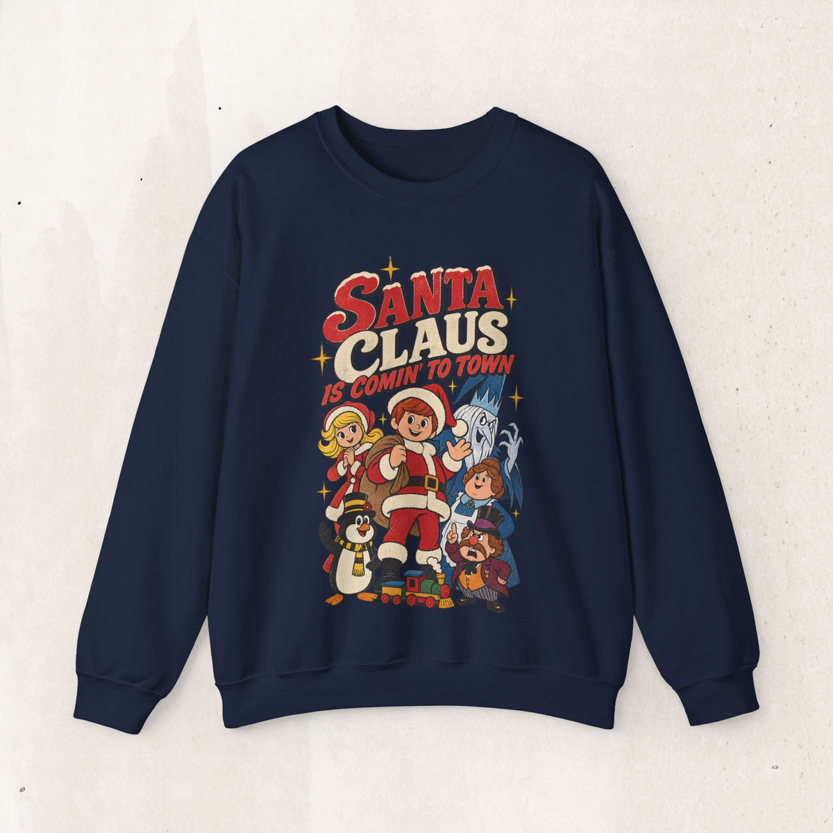 Santa Claus Is Comin' to Town Christmas Crewneck Sweatshirt