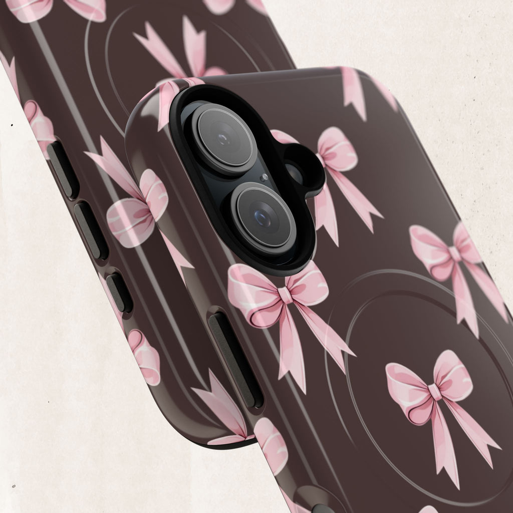 Pink Ribbon Bow Tough Magnetic Phone Case