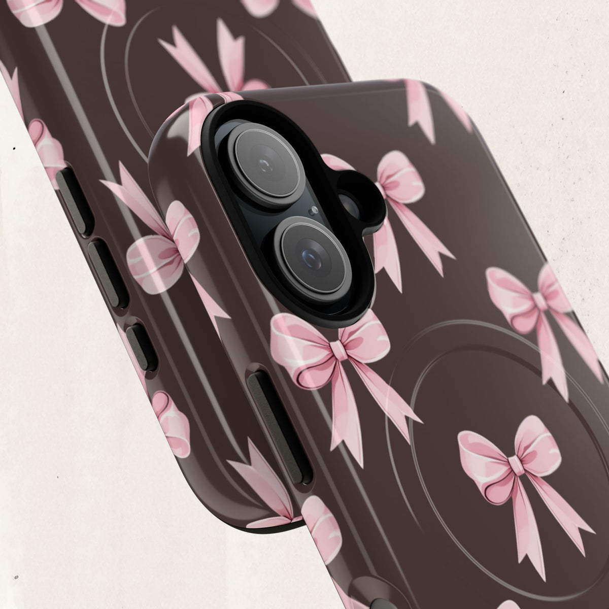 Pink Ribbon Bow Tough Magnetic Phone Case