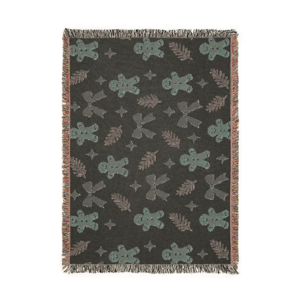 Gingerbread Holiday Woven Blanket Printify