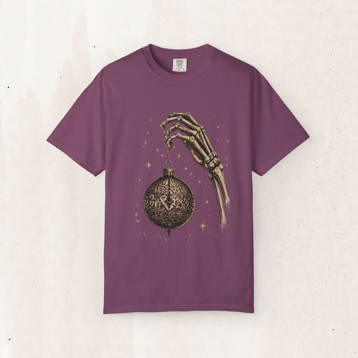 Skeleton Hand Holding Ornament Tee Printify
